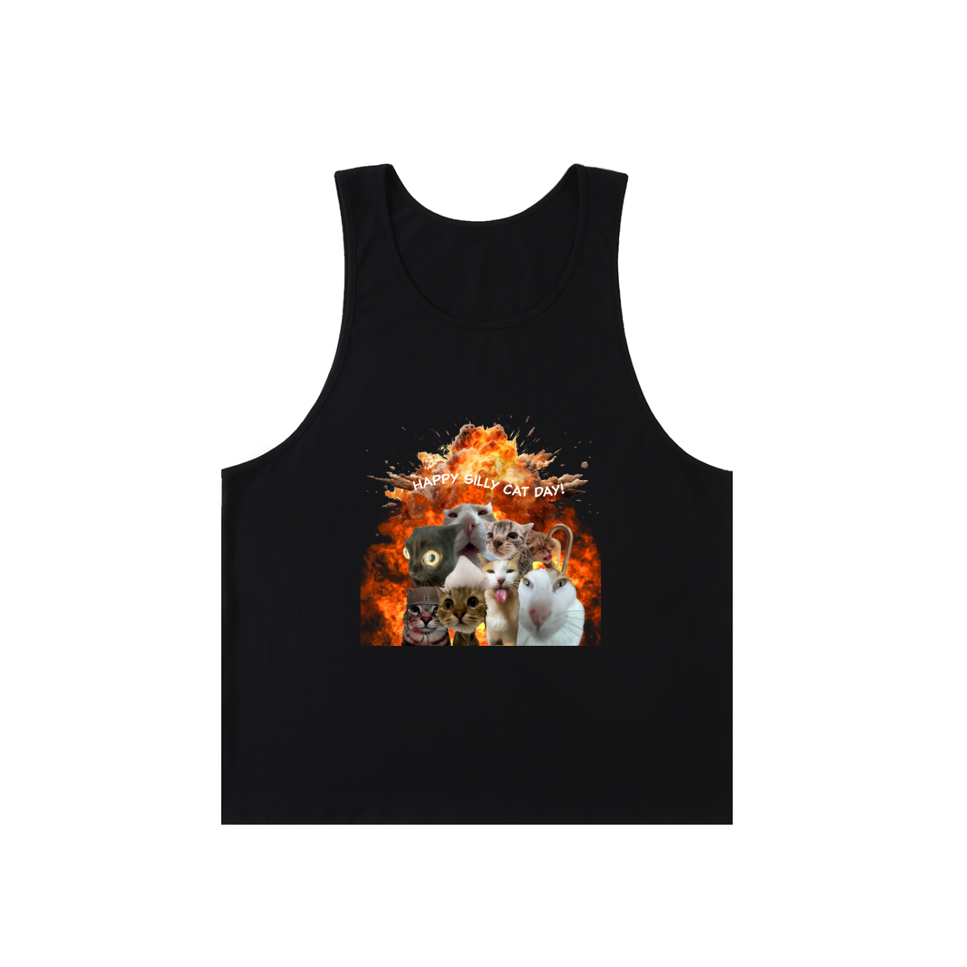 Happy silly cat day tank top