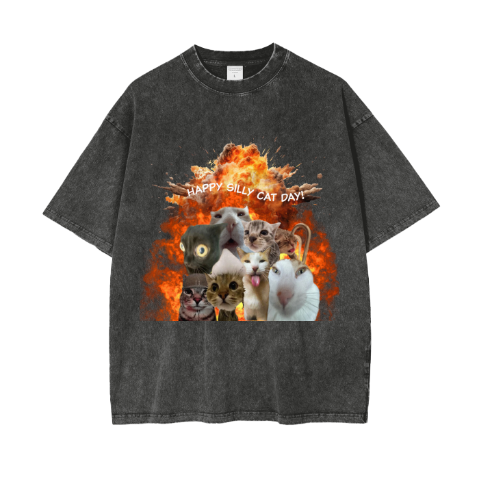 Silly Cat Day Explosion Tee DYE